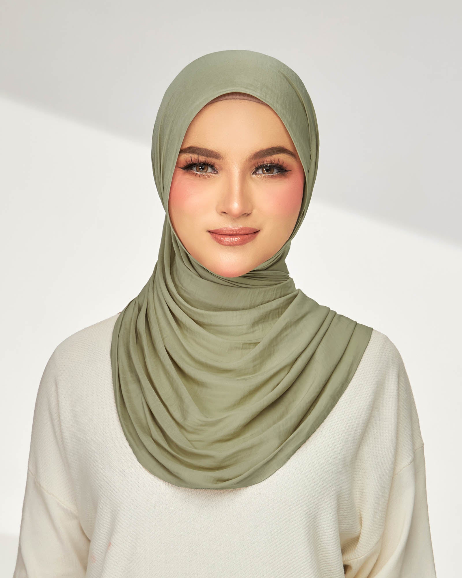 Inara Crumple Matte Satin Shawl