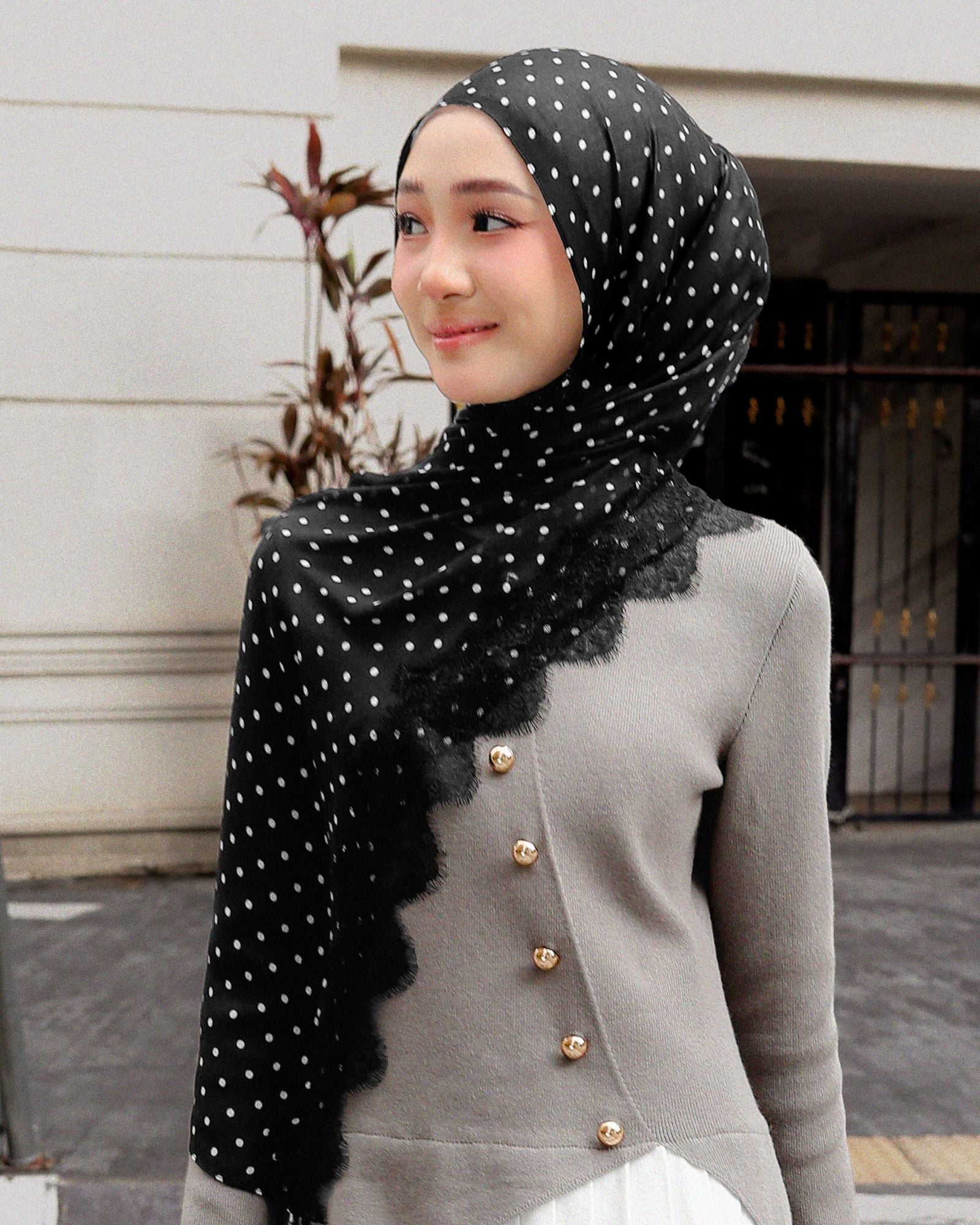 Polka Lace in Bouncy Modal Shawl