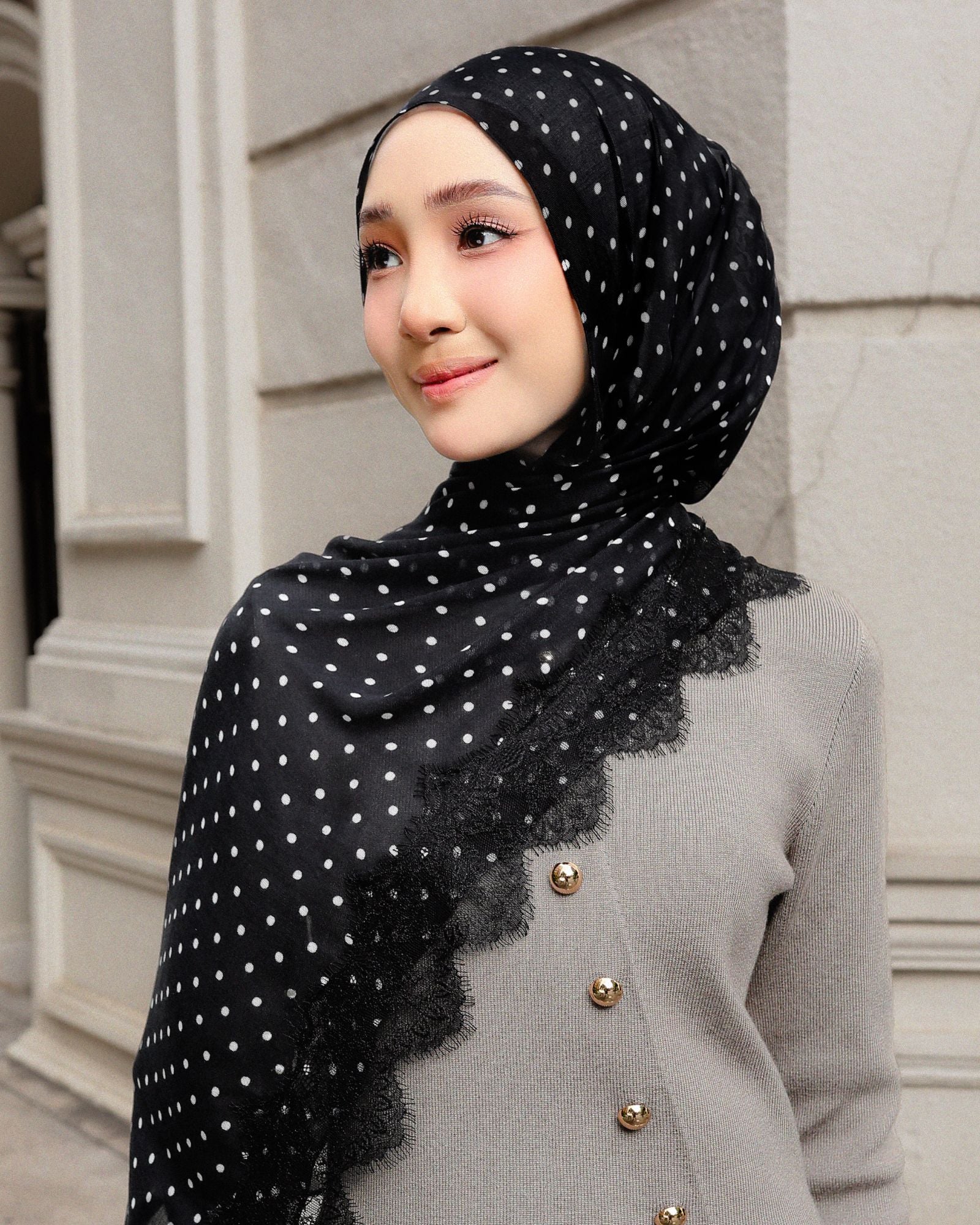 Polka Lace in Bouncy Modal Shawl
