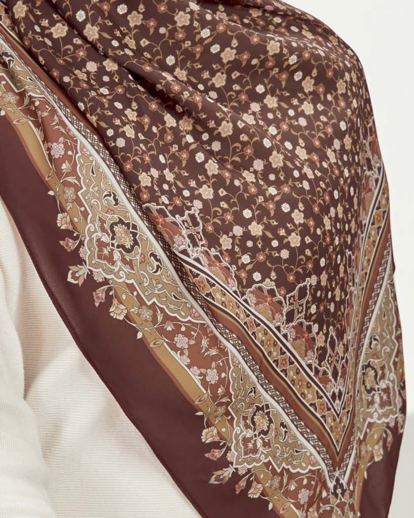 Tahzeeb in Buniya Mahogany Shawl