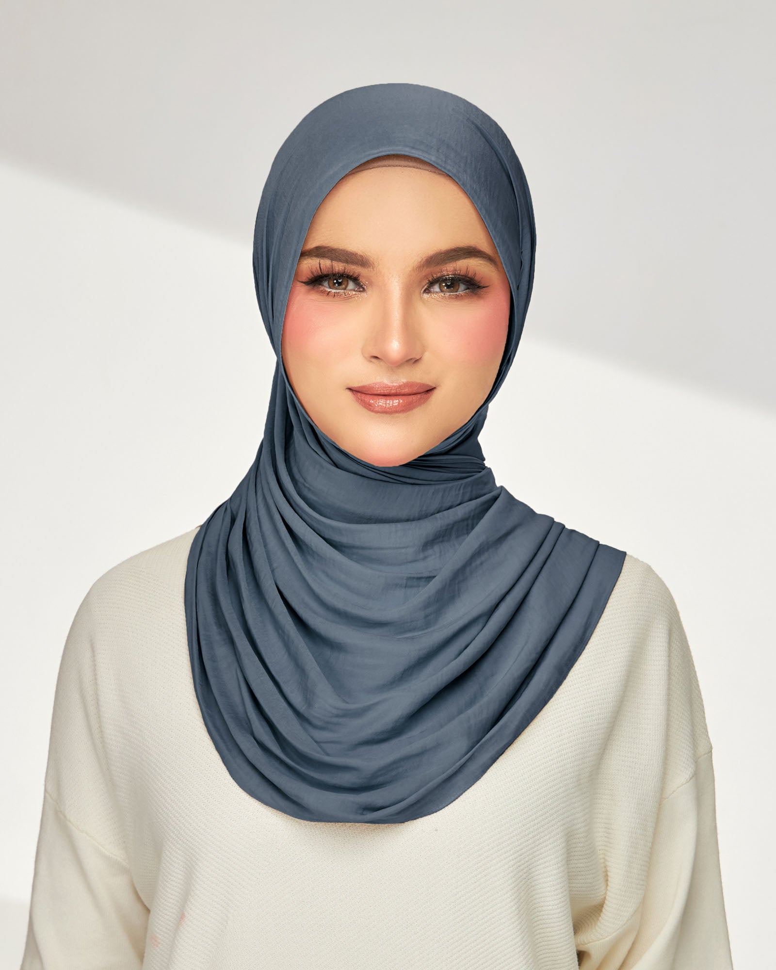 Inara Crumple Matte Satin Shawl