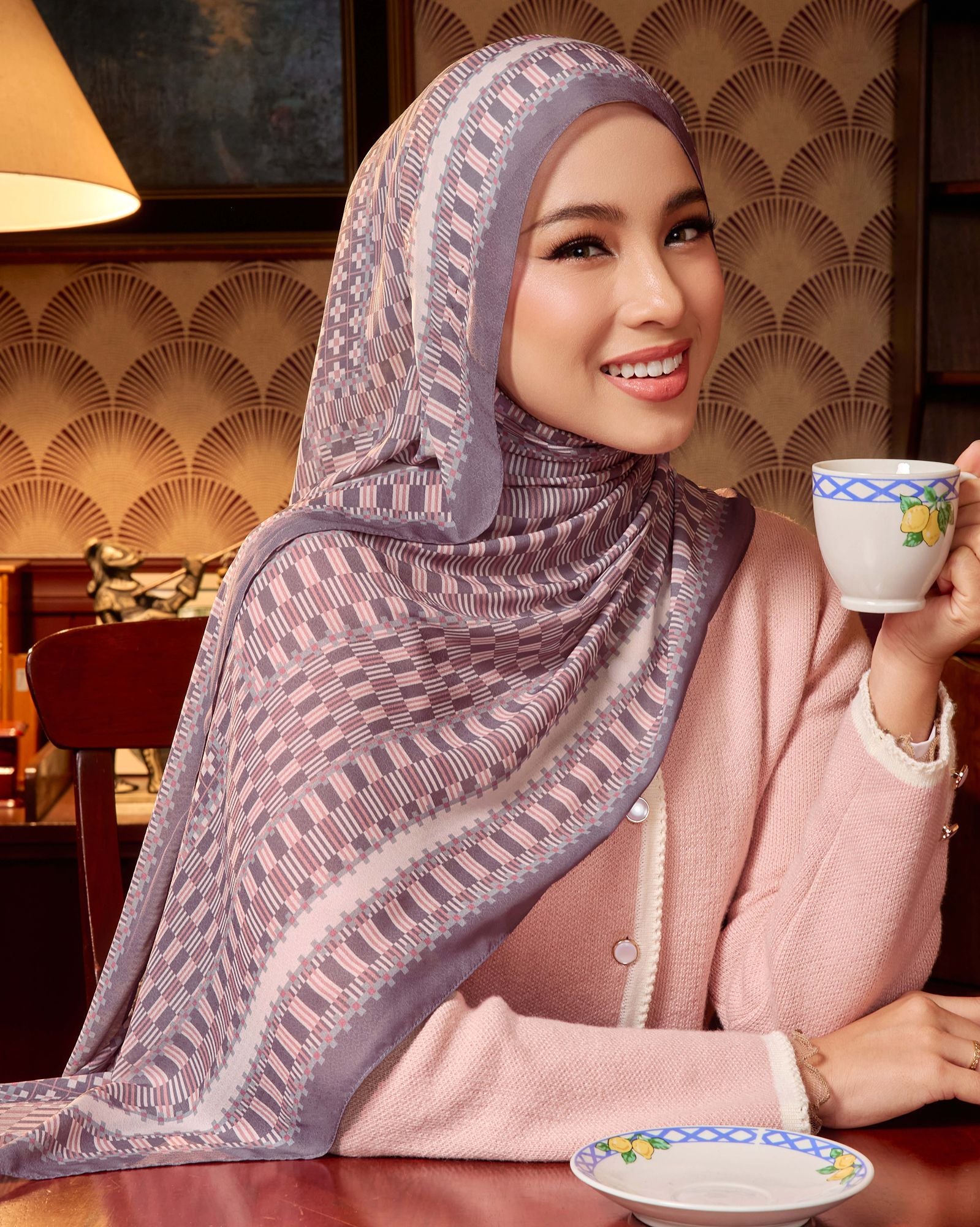 Dreams in Lattice Chiffon Shawl