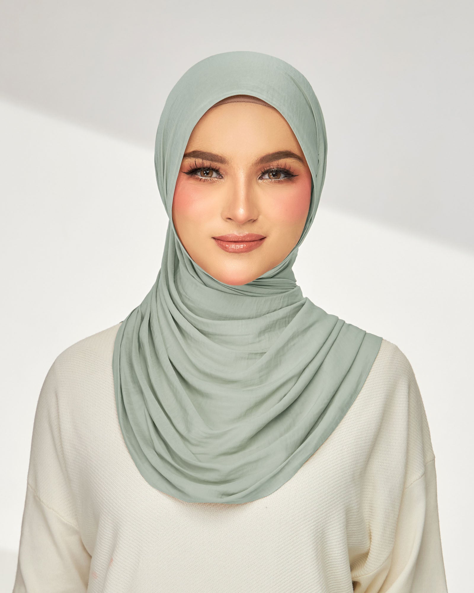Inara Crumple Matte Satin Shawl