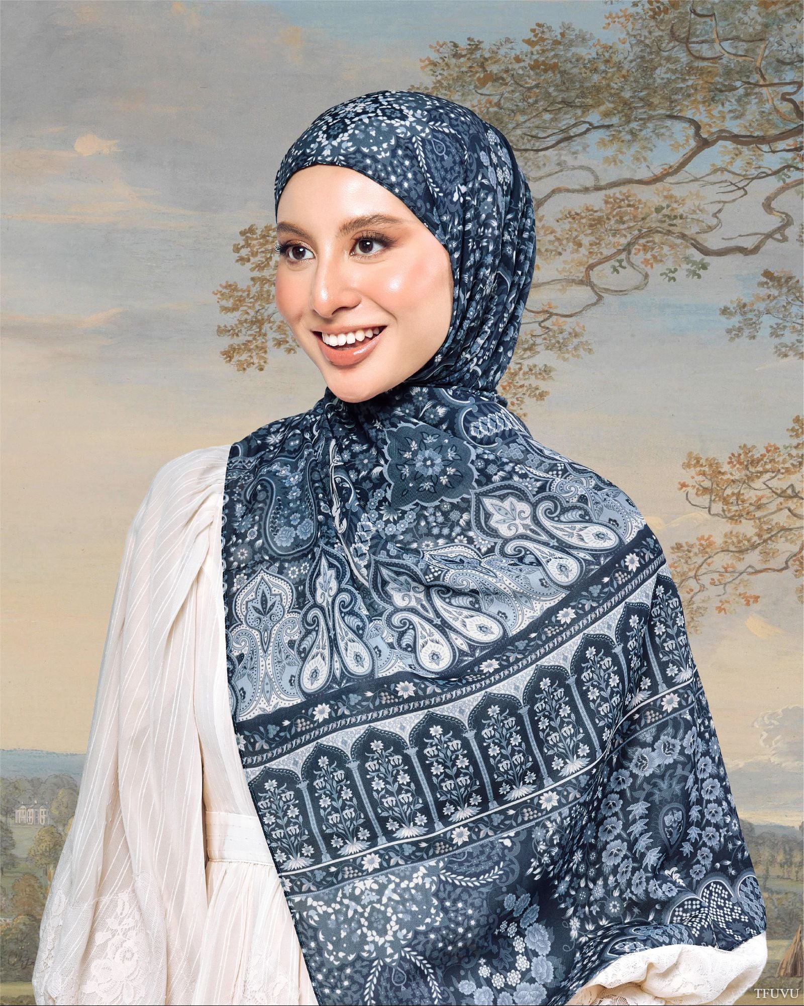 Persian In Kashan Cotton Shawl