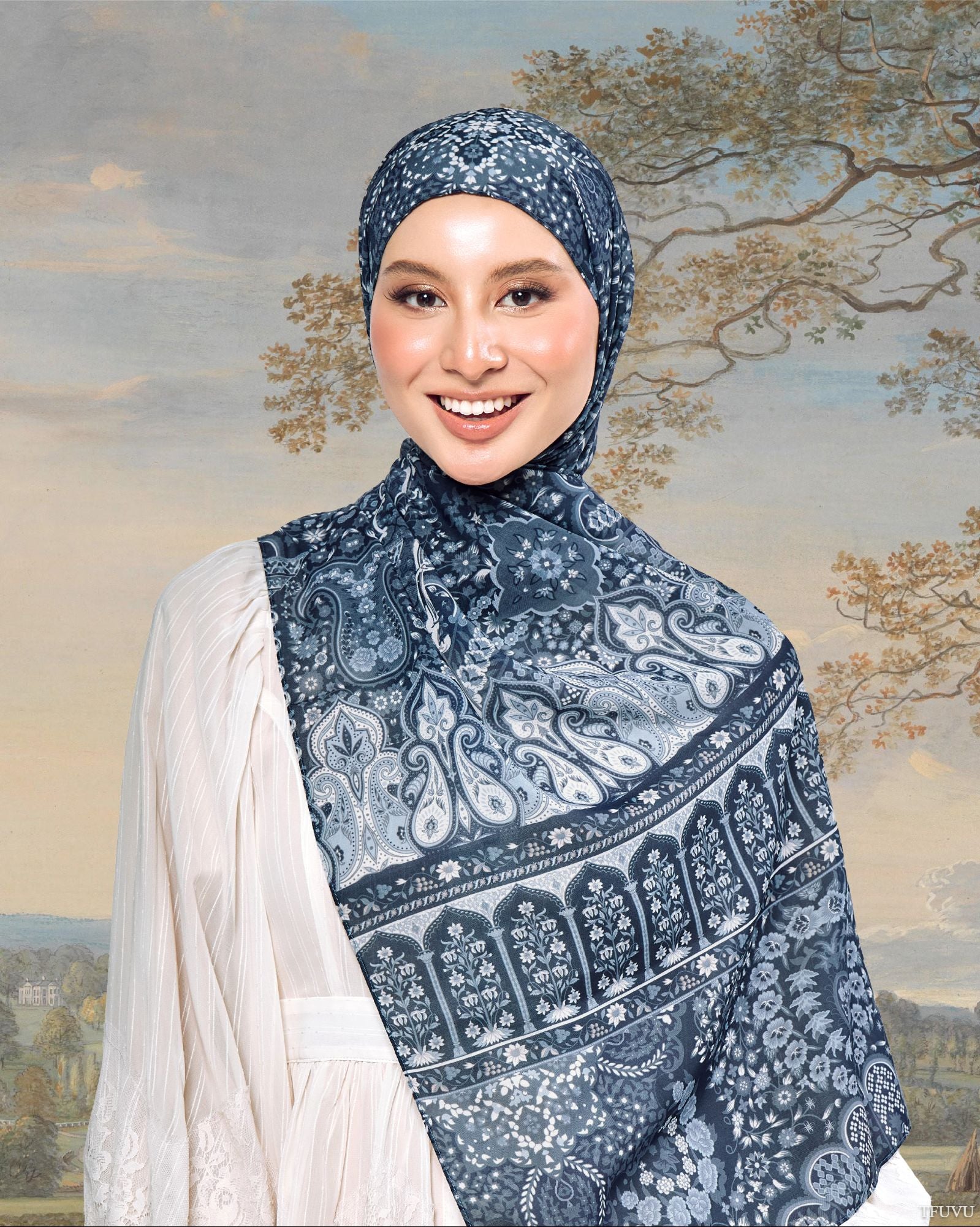 Persian In Kashan Cotton Shawl