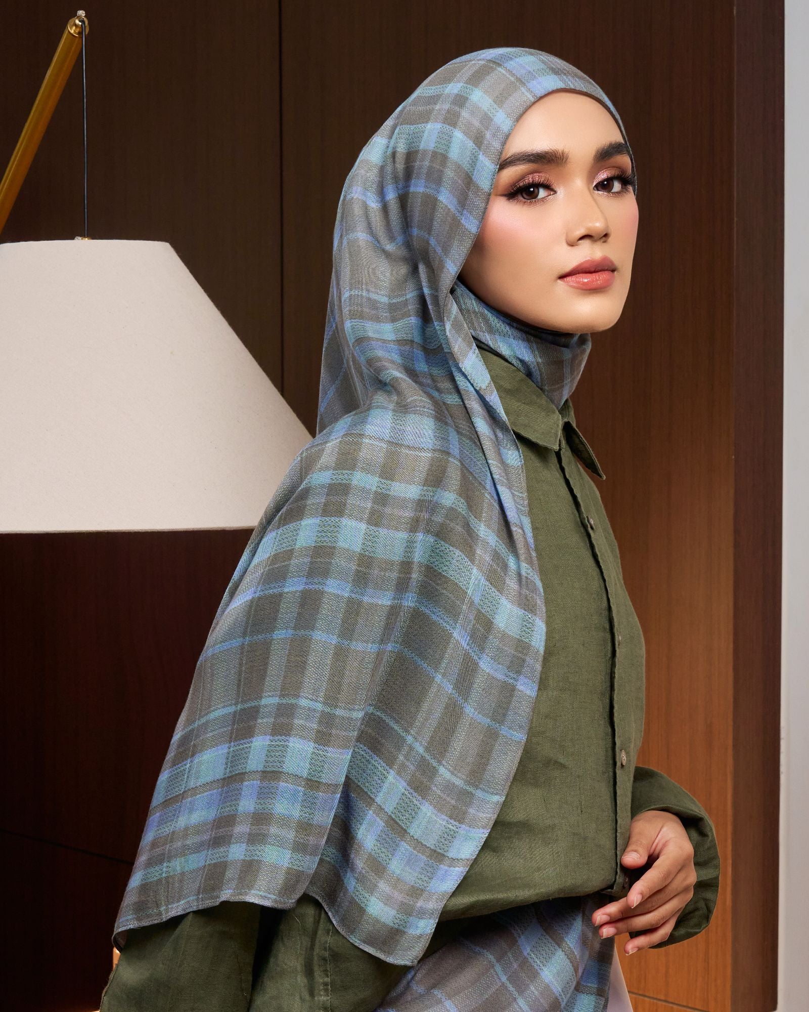 Plaid In Mono Modal Shawl