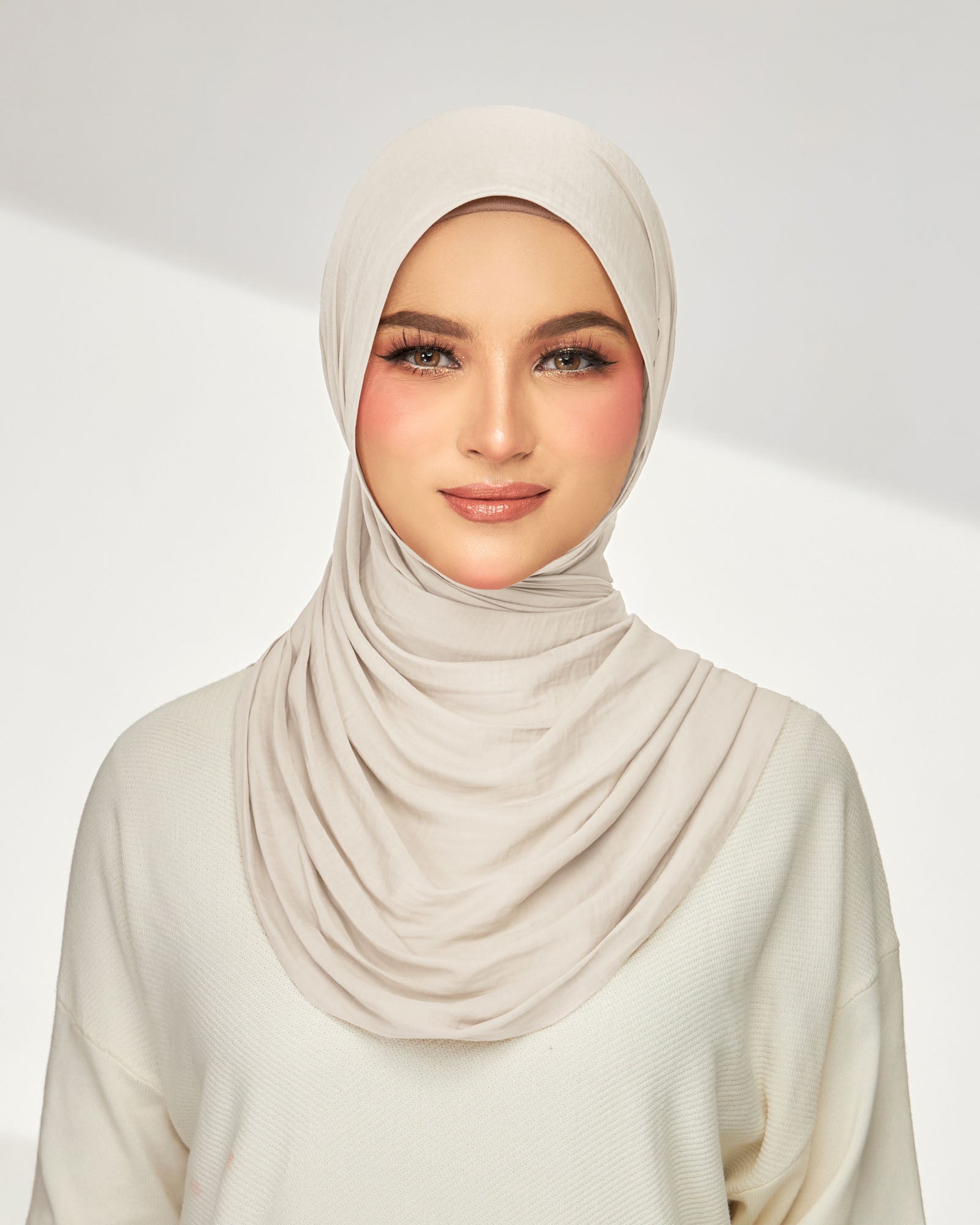 Inara Crumple Matte Satin Shawl