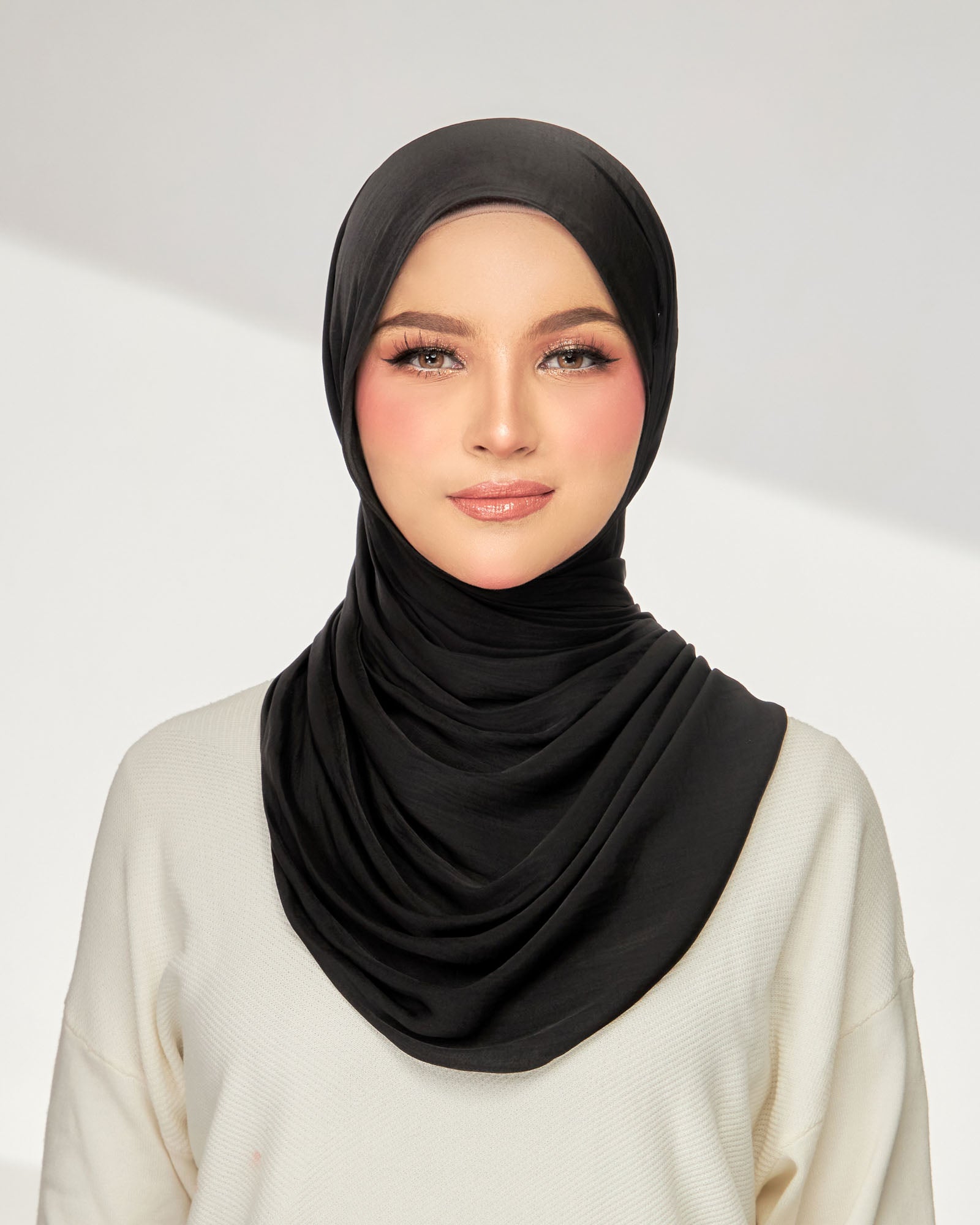 Inara Crumple Matte Satin Shawl