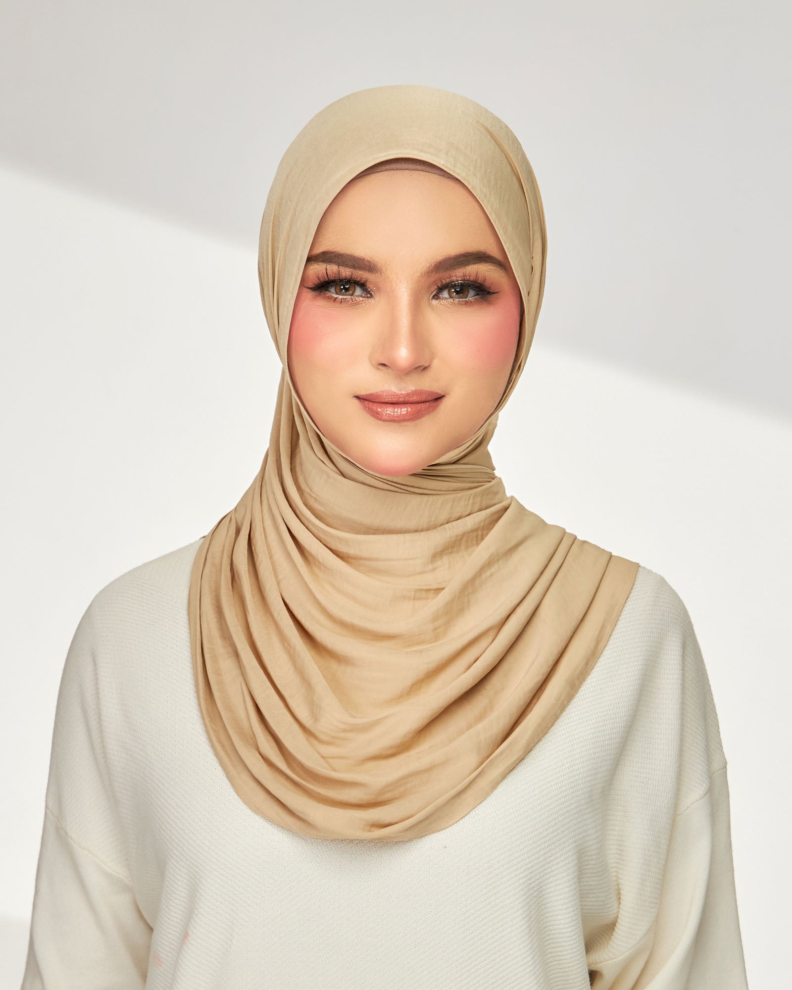 Inara Crumple Matte Satin Shawl