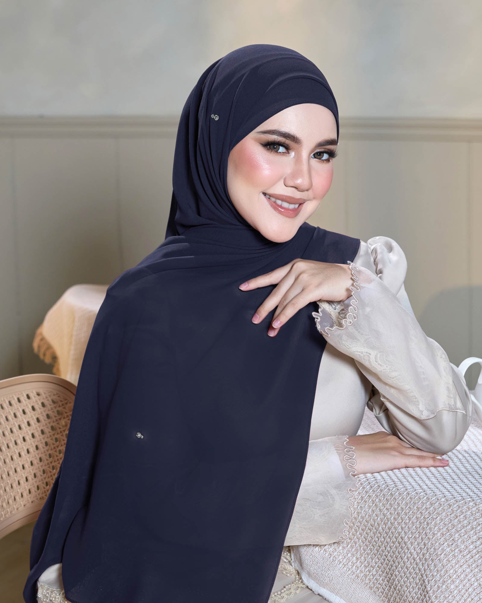 Athena Pearl Chiffon Shawl