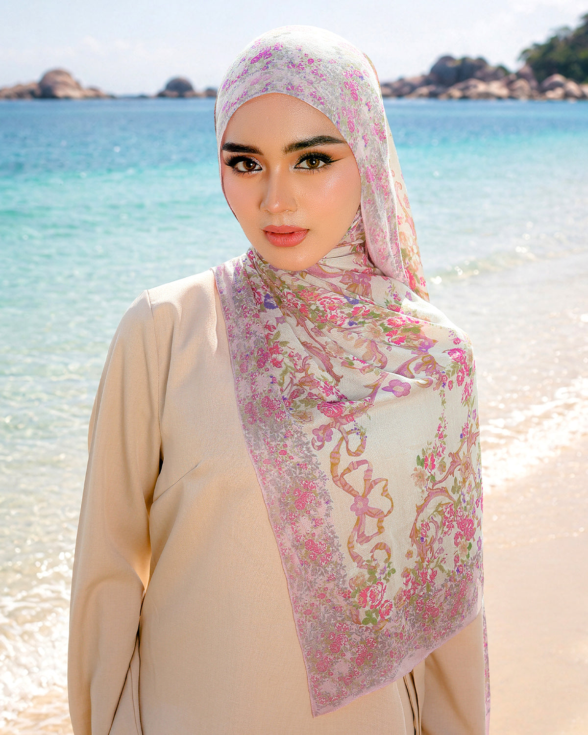 Vintage Floral in Rosemary Modal Shawl