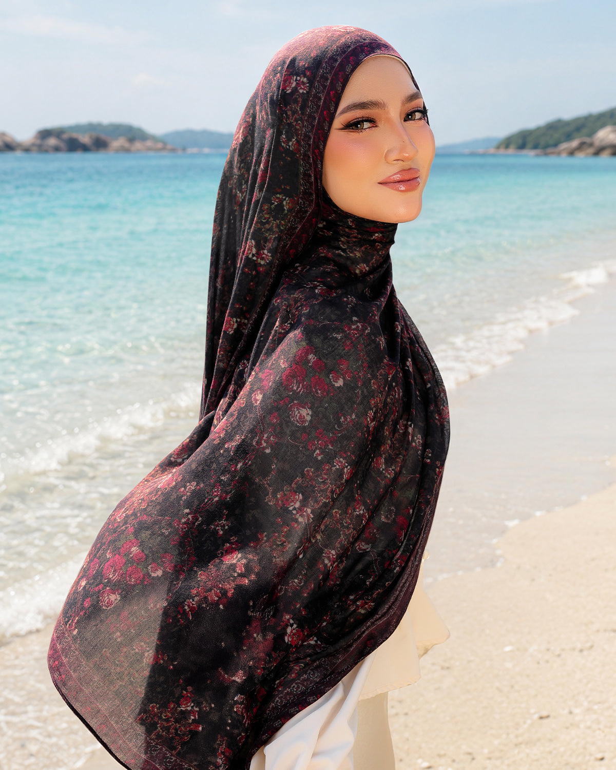 Vintage Floral in Velour Modal Shawl