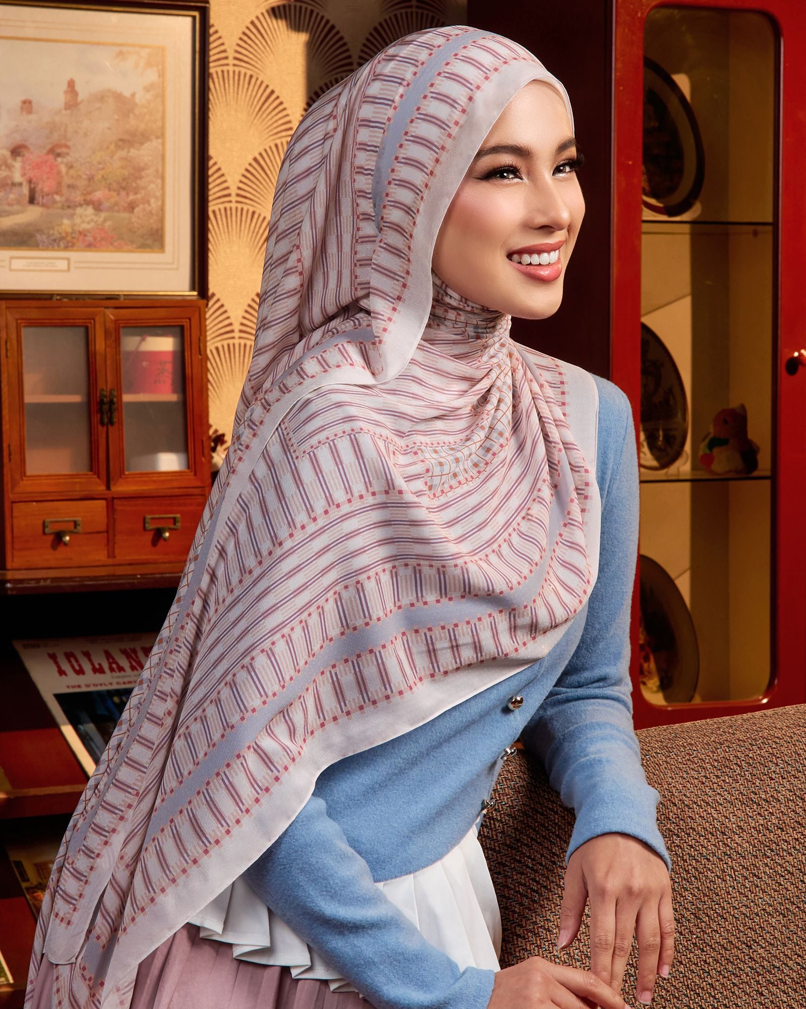 Waterveil in Lattice Chiffon Shawl