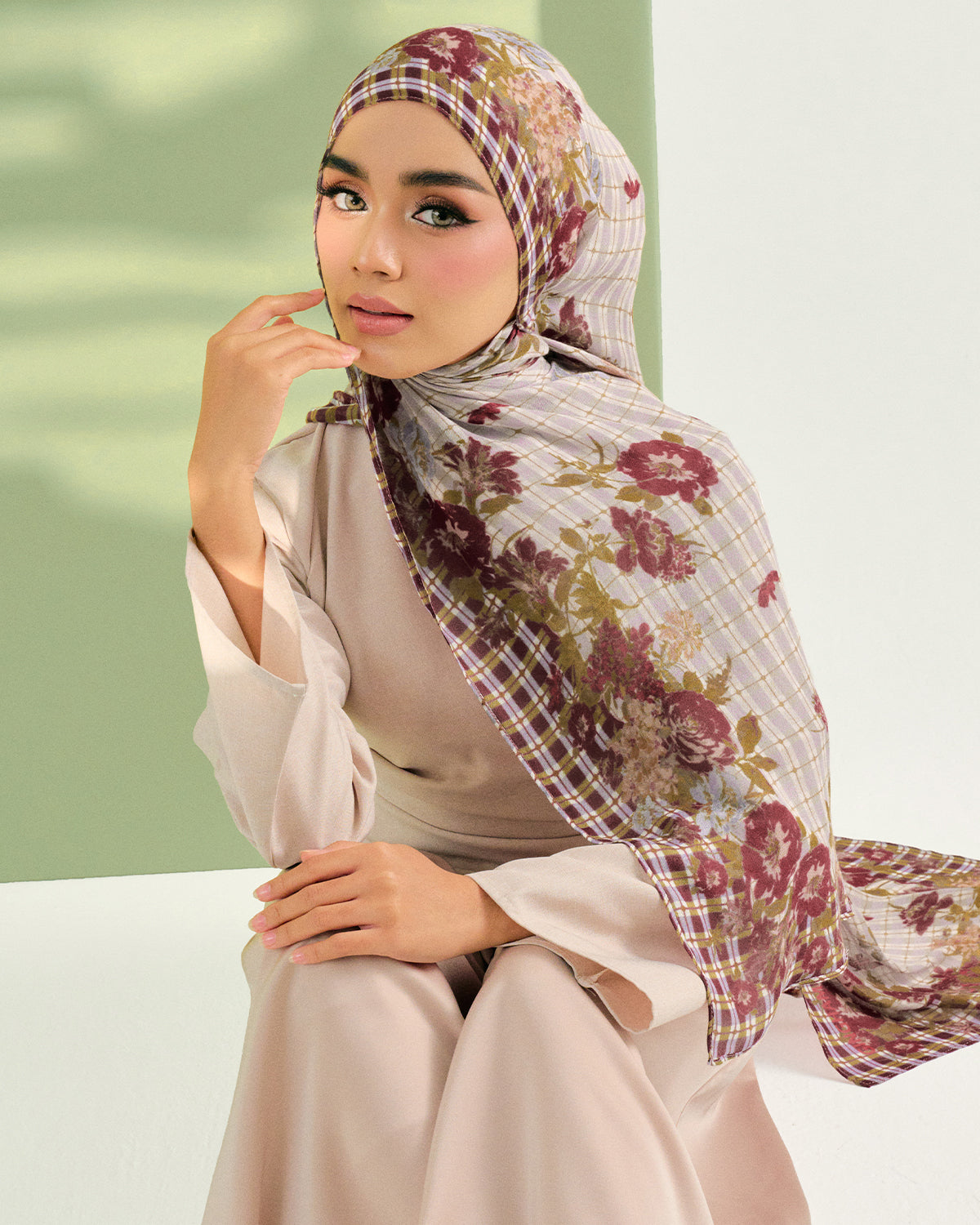 Cottage Bloom in Darcy Modal Shawl