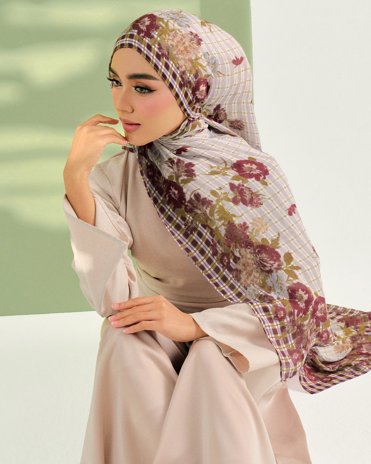 Cottage Bloom in Darcy Modal Shawl