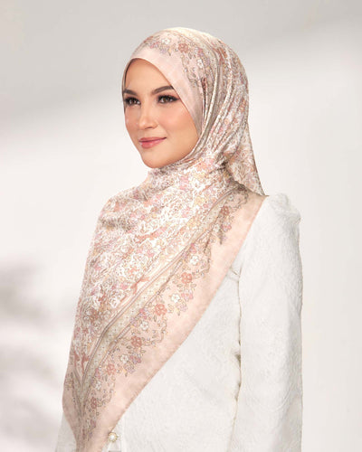Kesuma in Apricot Satin Shawl