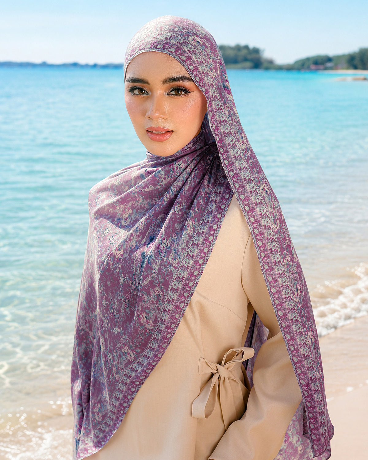 Vintage Floral in Belladonna Modal Shawl