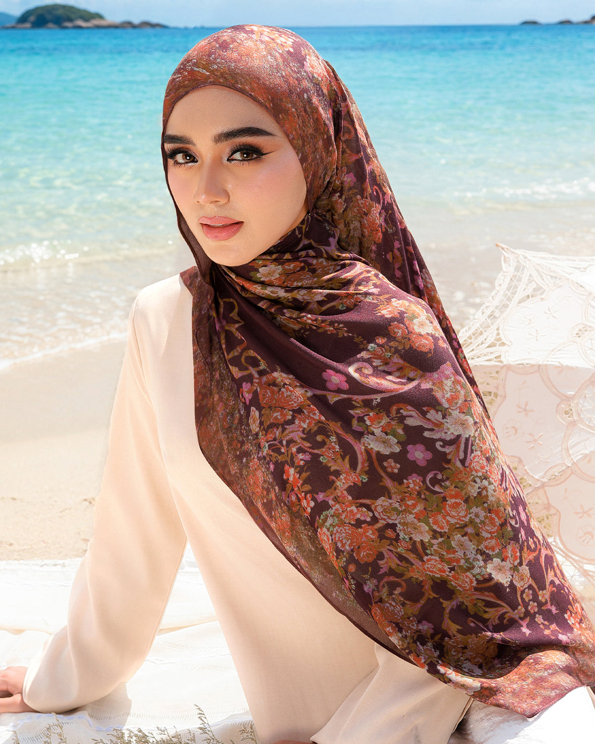 Vintage Floral in Cavendish Modal Shawl