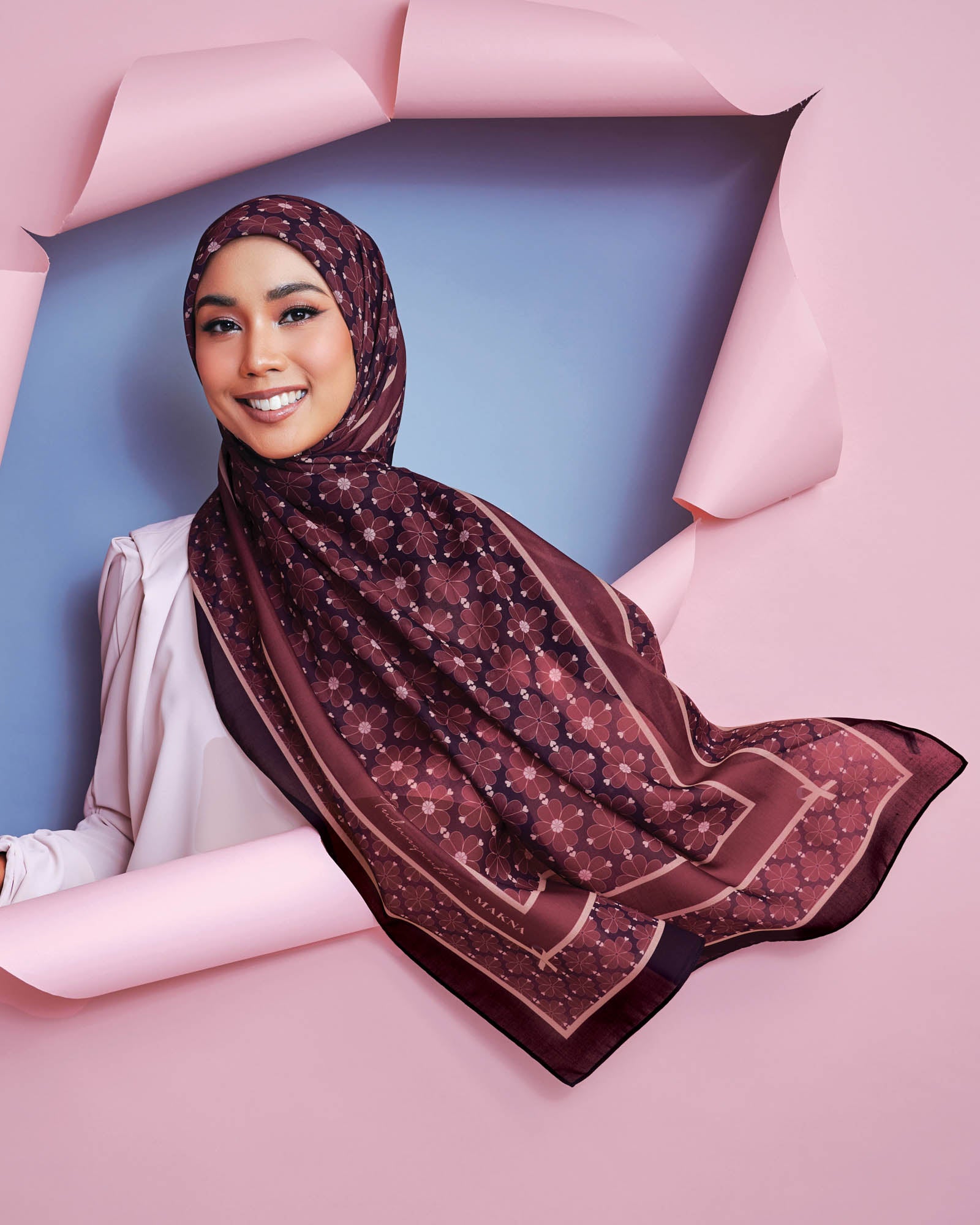 Hope in Biopsy Berry Satin Shawl