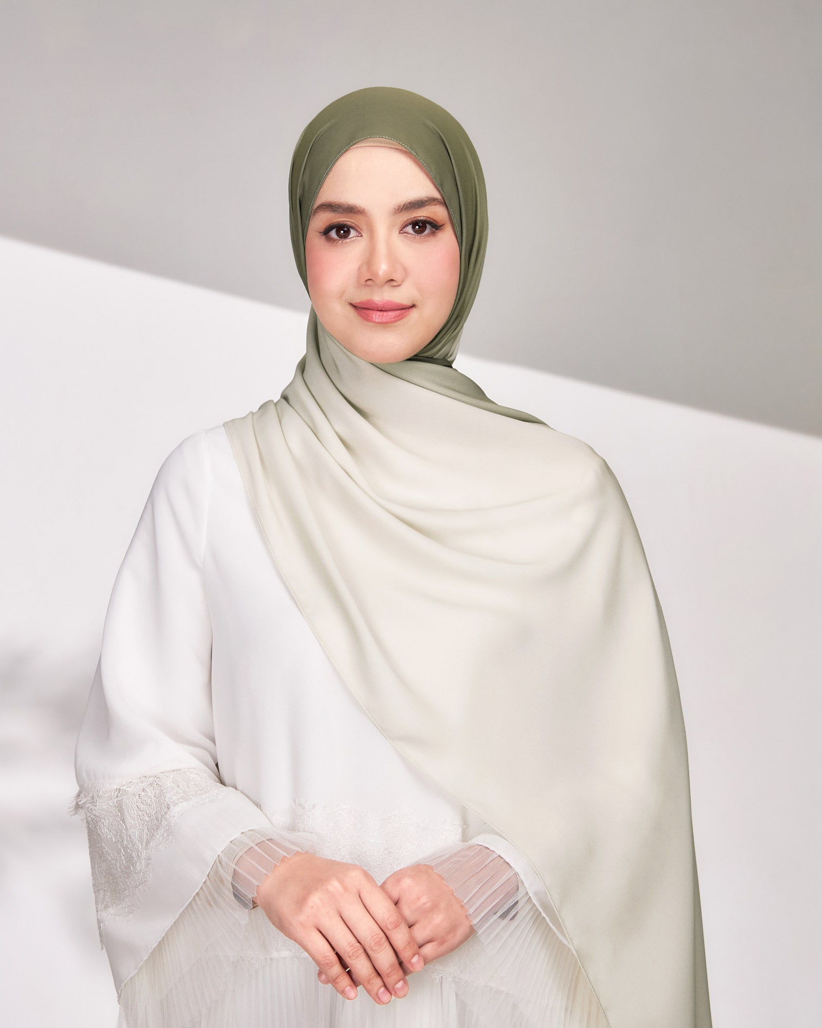 Ombre in Dove Grey Shawl