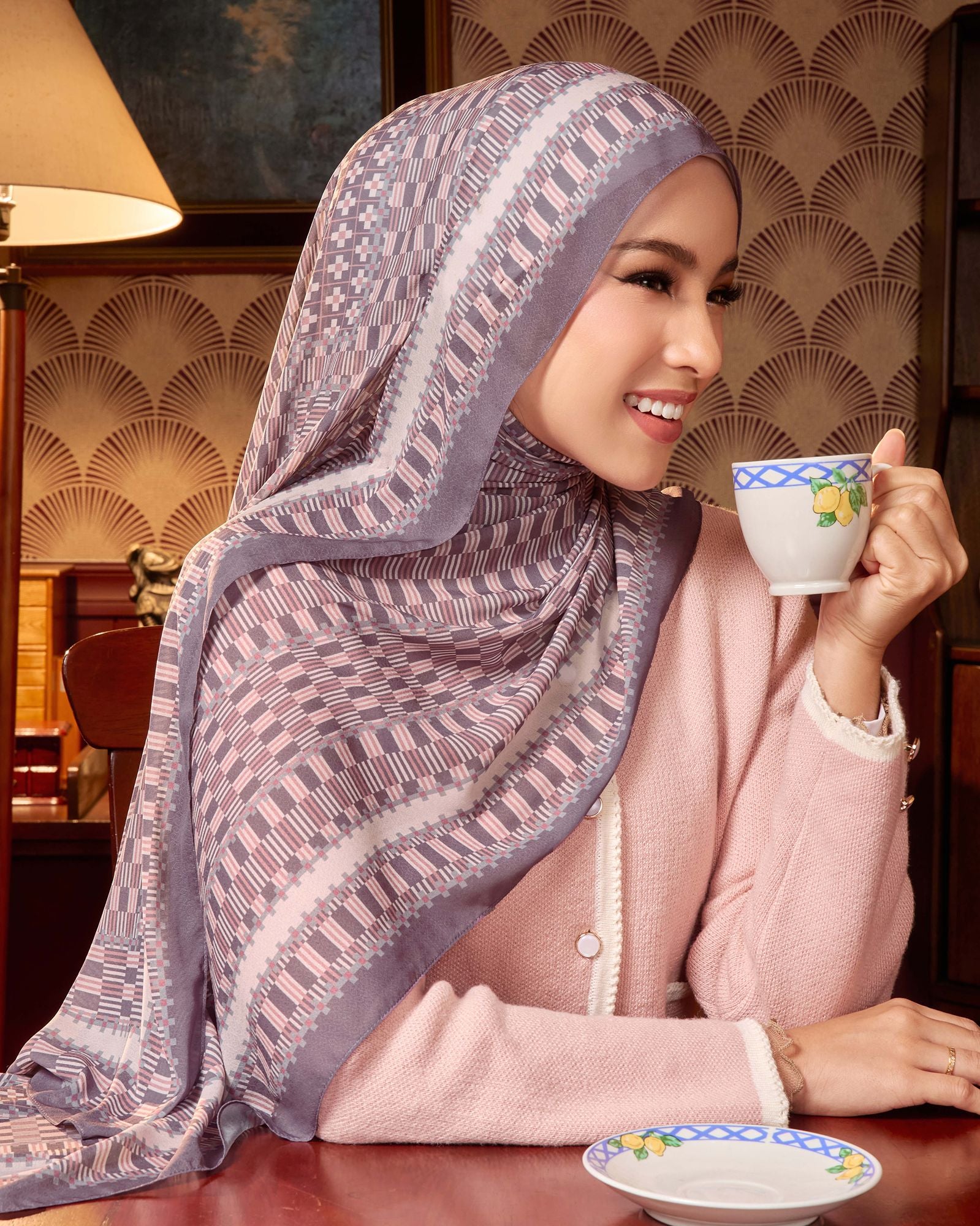 Dreams in Lattice Chiffon Shawl