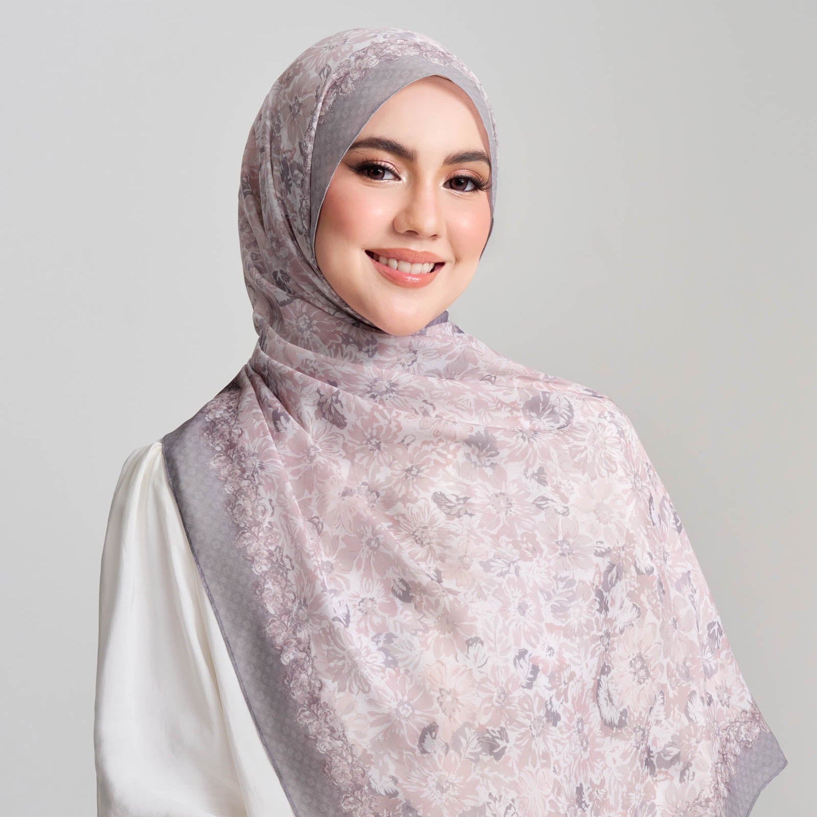 Vintage Garden in Emma Satin Shawl