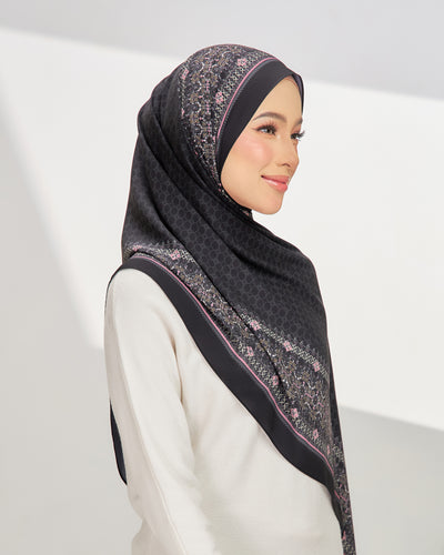 Ethereal in Charcoal Satin Shawl