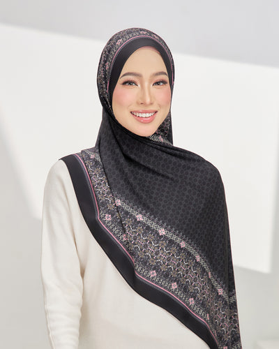 Ethereal in Charcoal Satin Shawl