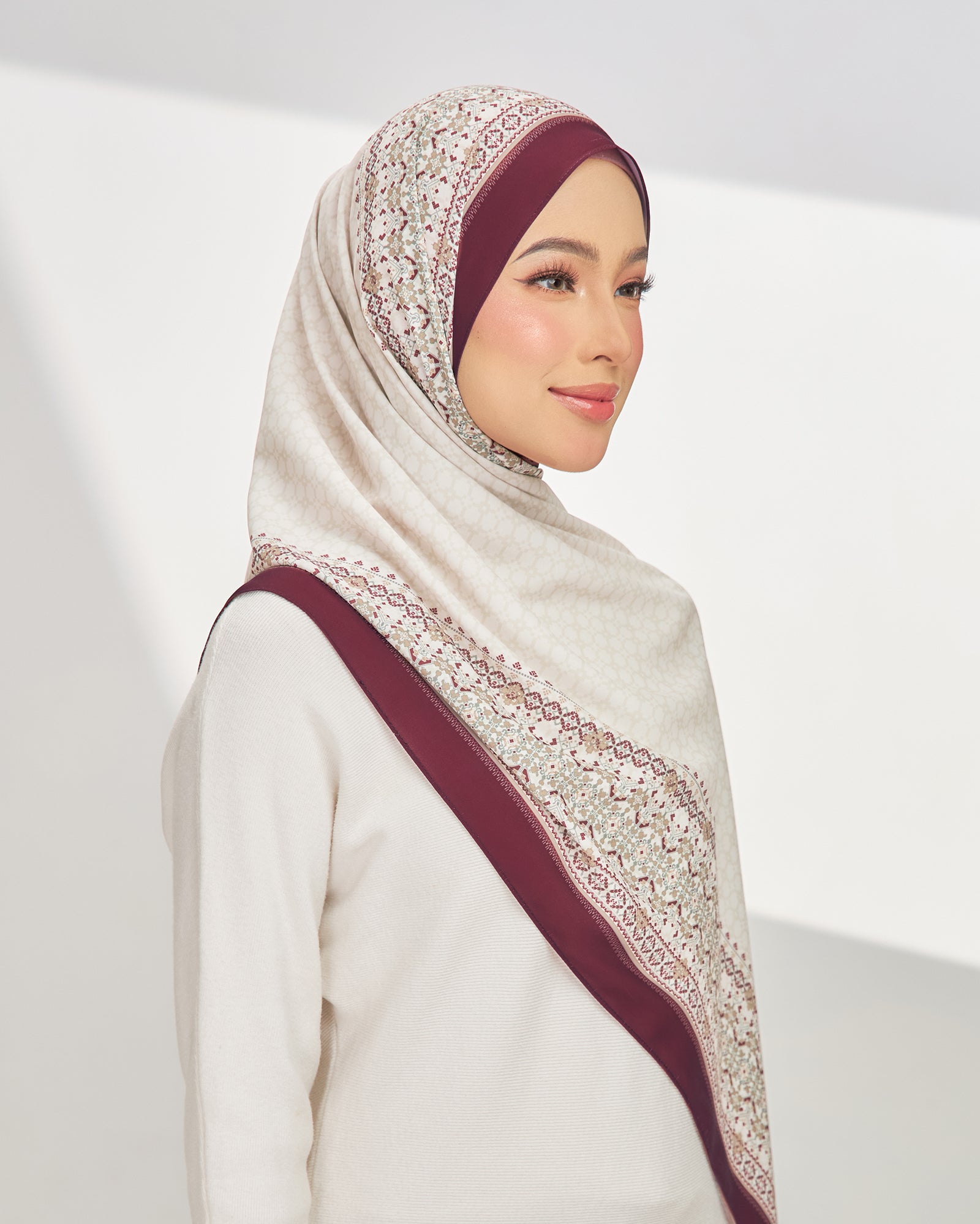 Ethereal in Plum Satin Shawl