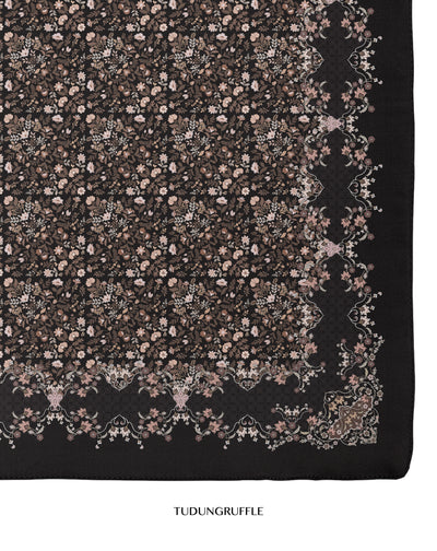 Henna in Noir Cotton Shawl