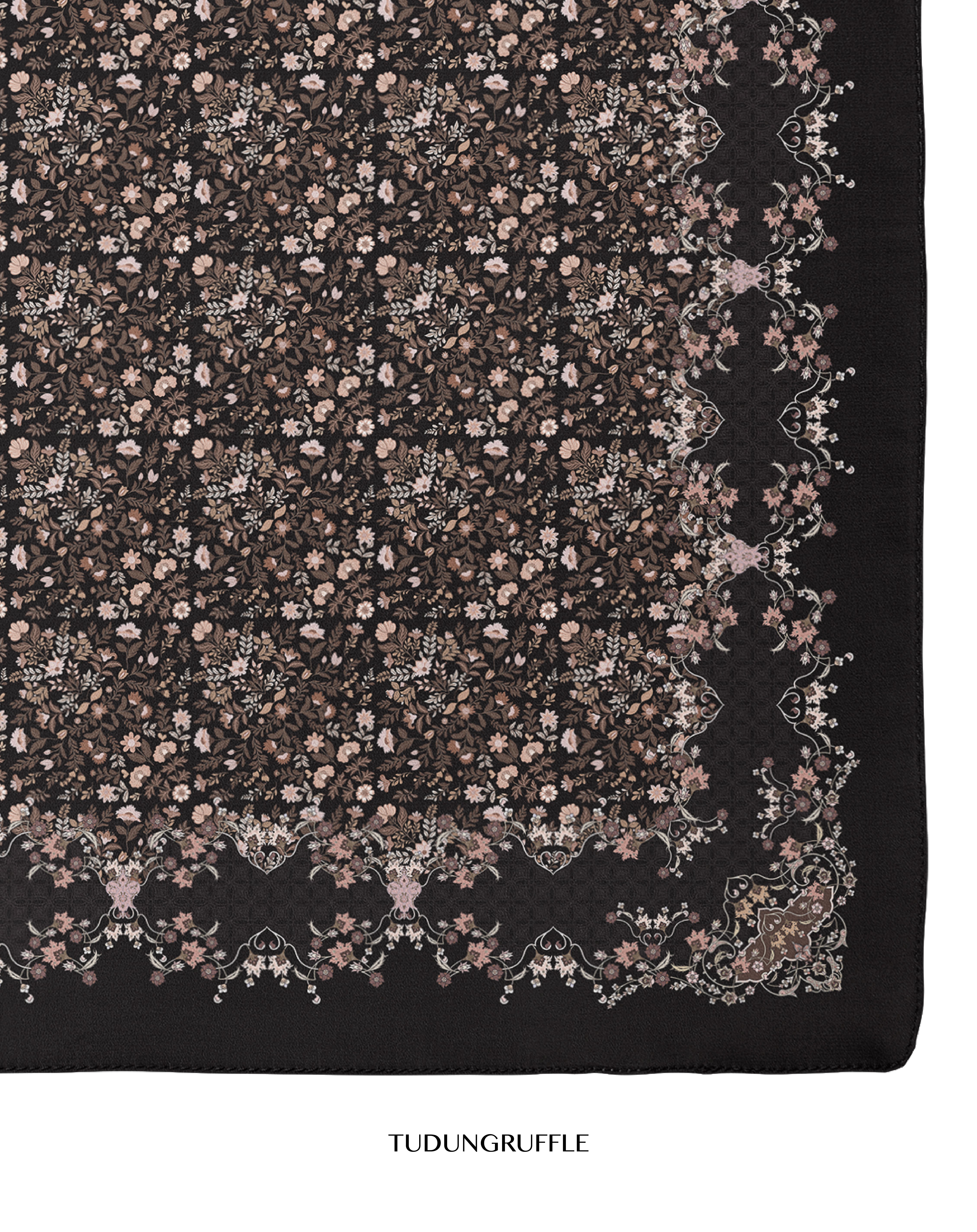 Henna in Noir Satin Shawl