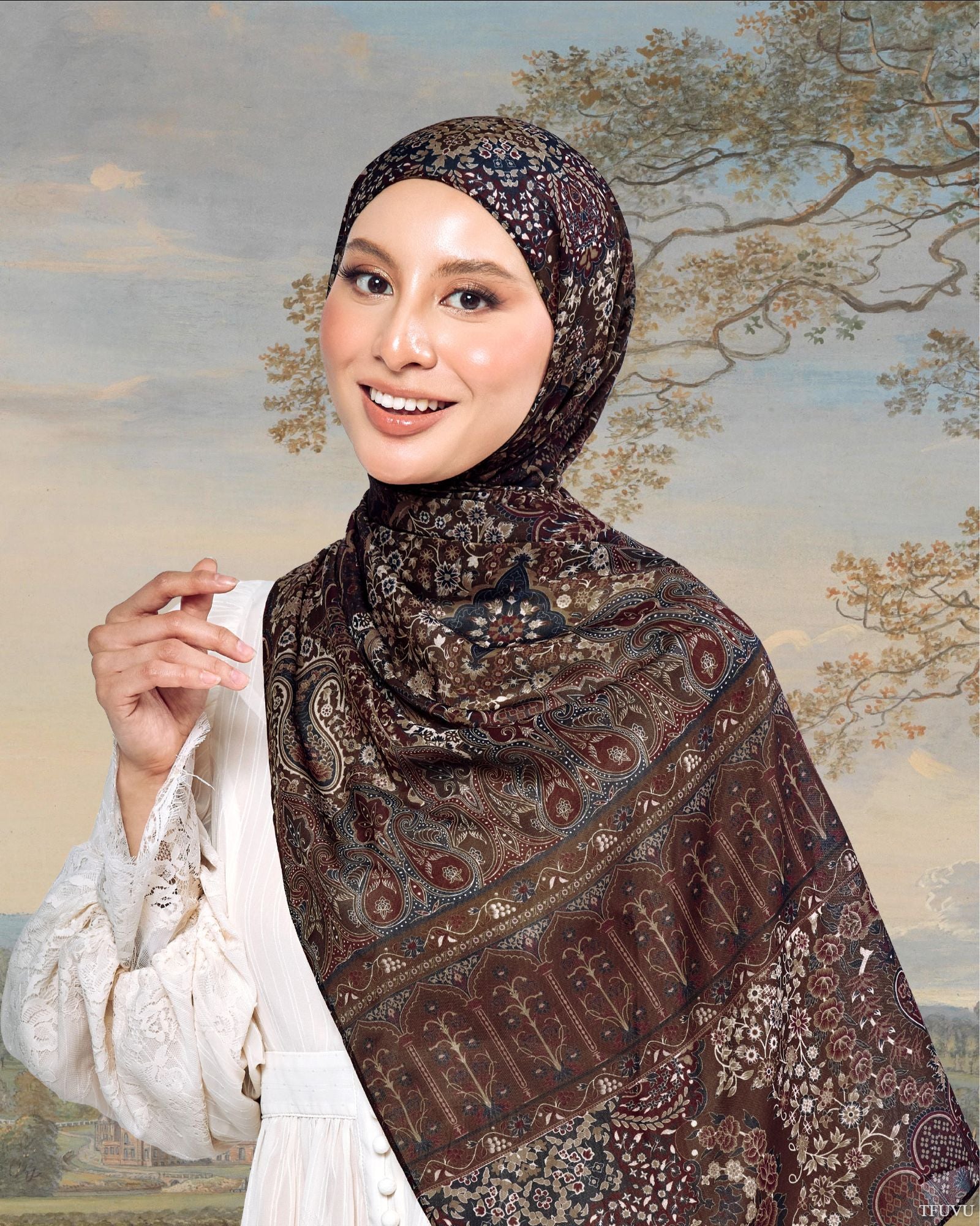 Persian in Herati Cotton Shawl