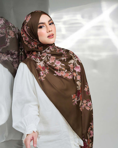 Gemala in Lembayung Satin Shawl