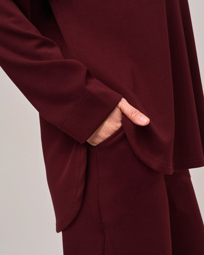 CORA TOP IN MAROON