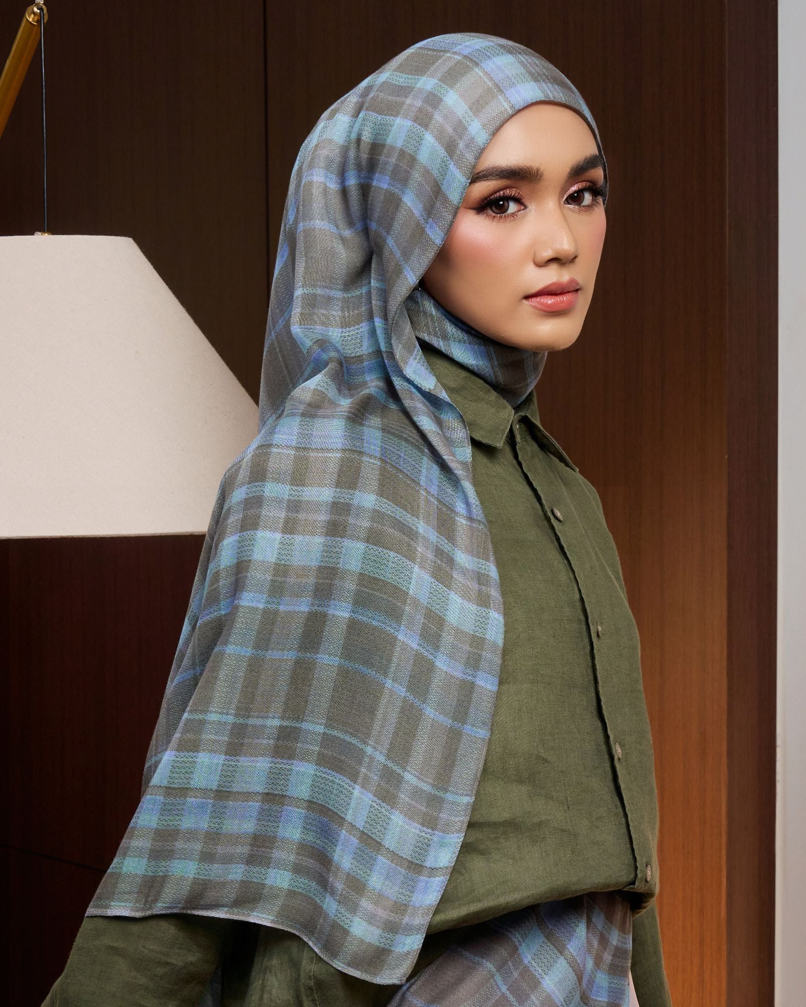 Plaid In Mono Modal Shawl