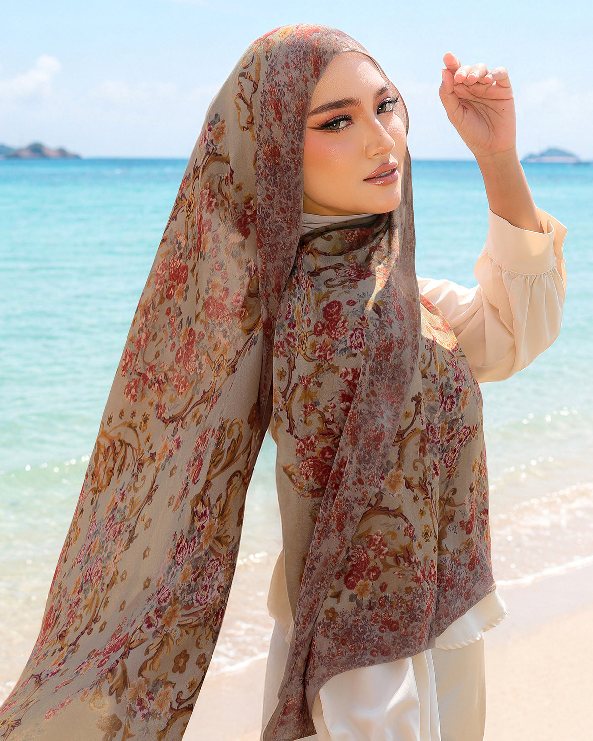 Vintage Floral in Montrose Modal Shawl
