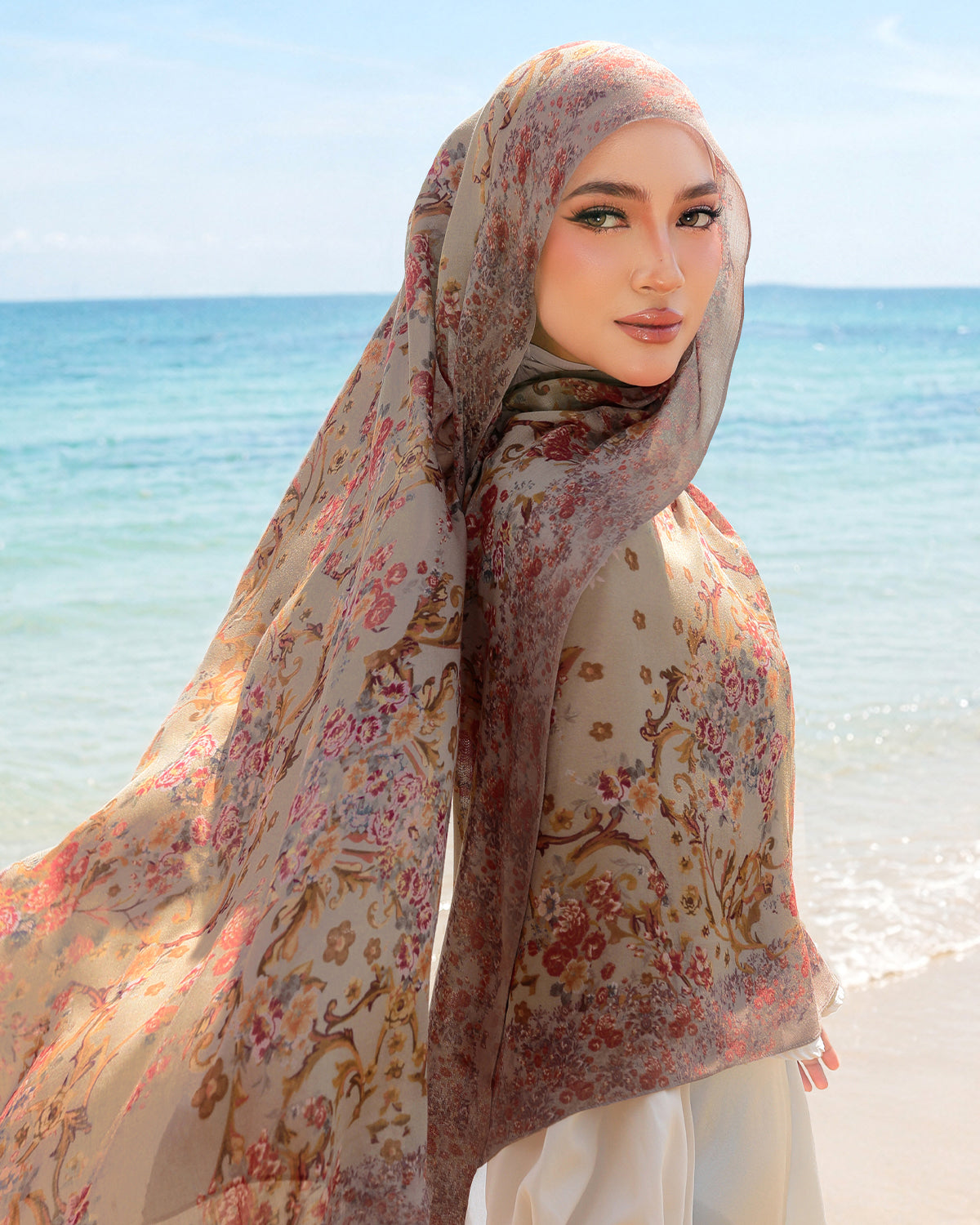Vintage Floral in Montrose Modal Shawl