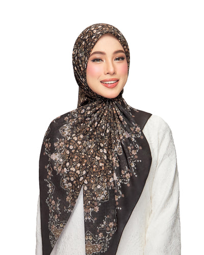 Henna in Noir Cotton Shawl
