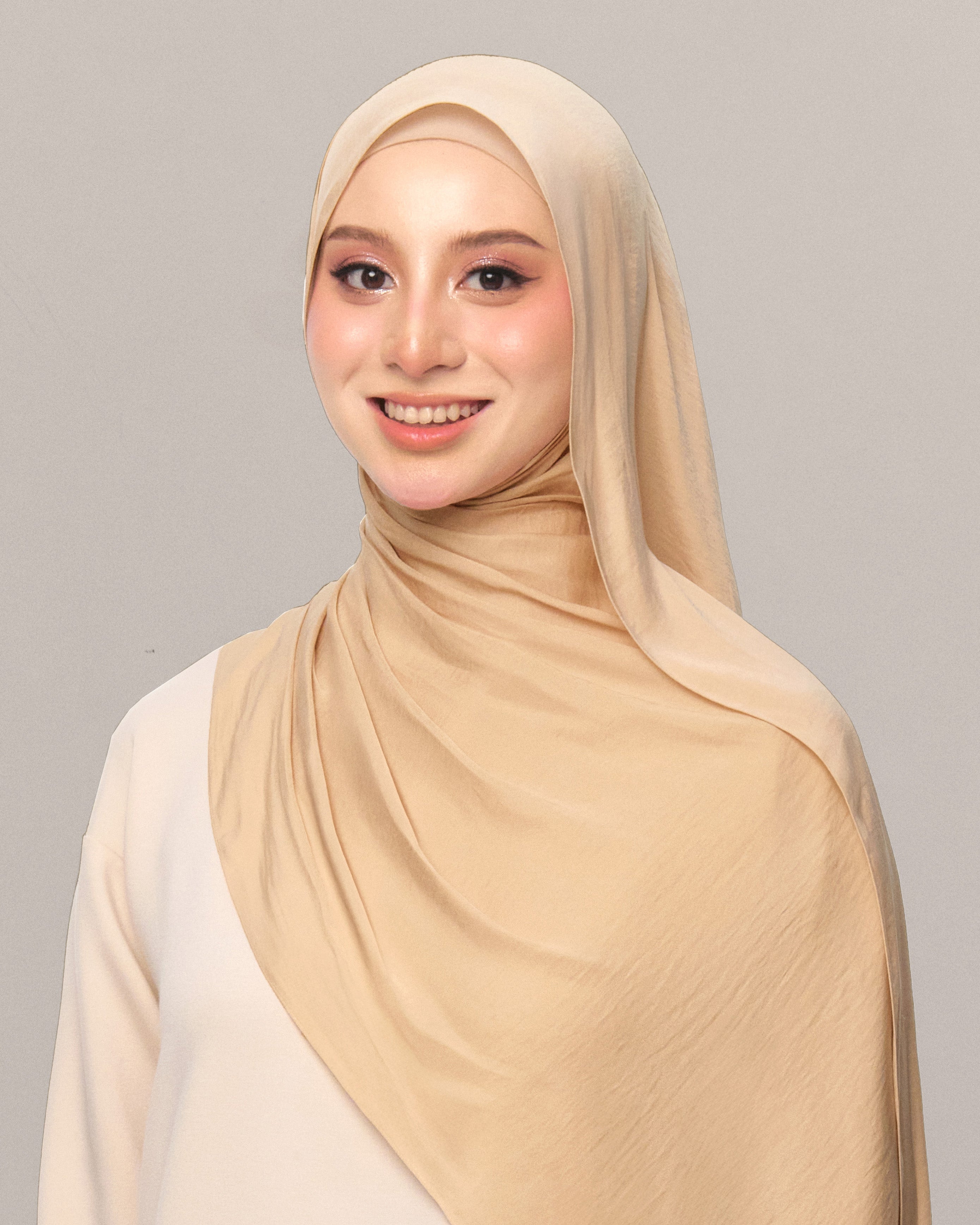 Inara Crumple Matte Satin Shawl