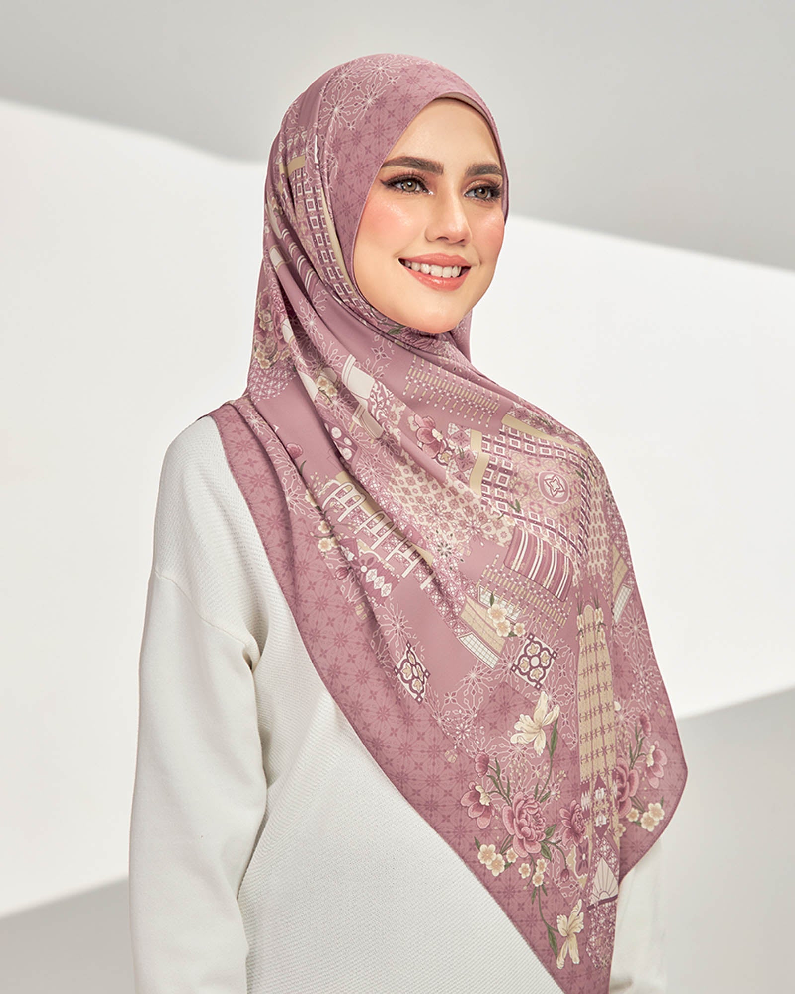 Cheritera in Rewang Blush Chiffon Shawl