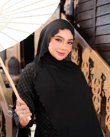 Juwita Pearl Chiffon Embroidery Shawl
