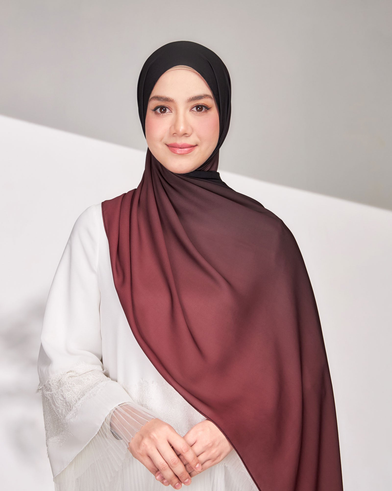 Ombre in Ruby Red Shawl