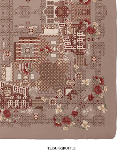 Cheritera in Sayong Taupe Chiffon Shawl