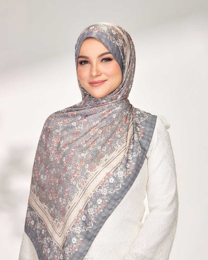Kesuma in Slate Satin Shawl