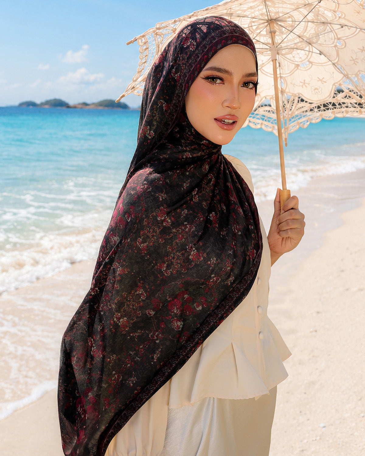 Vintage Floral in Velour Modal Shawl