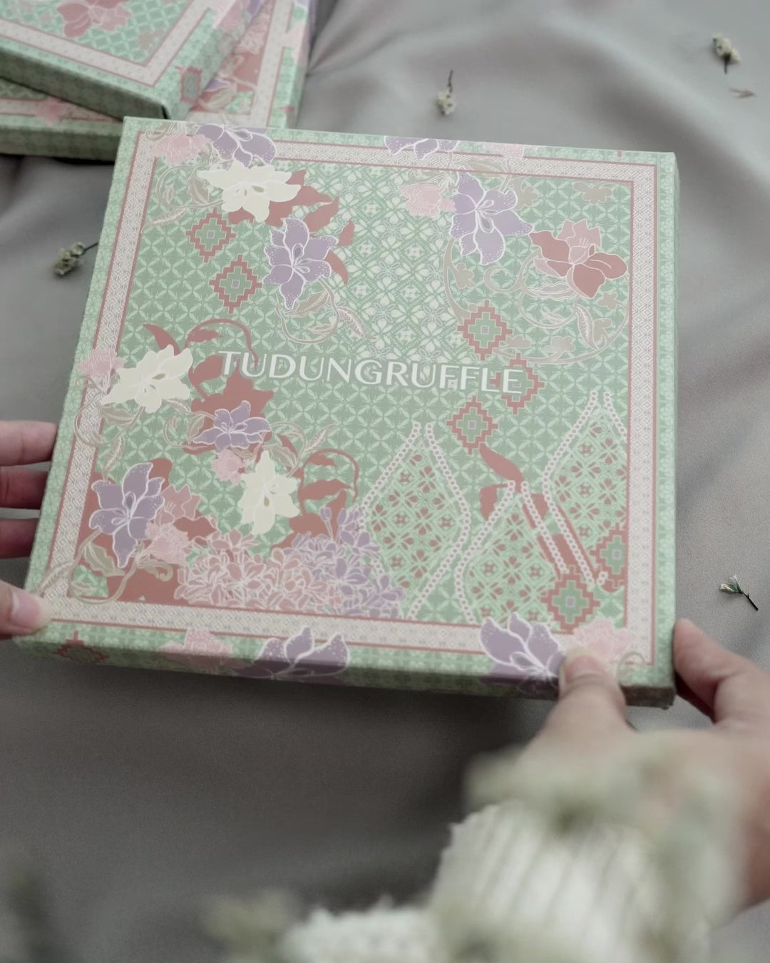 Serumpun in Mahogany Black Satin Shawl