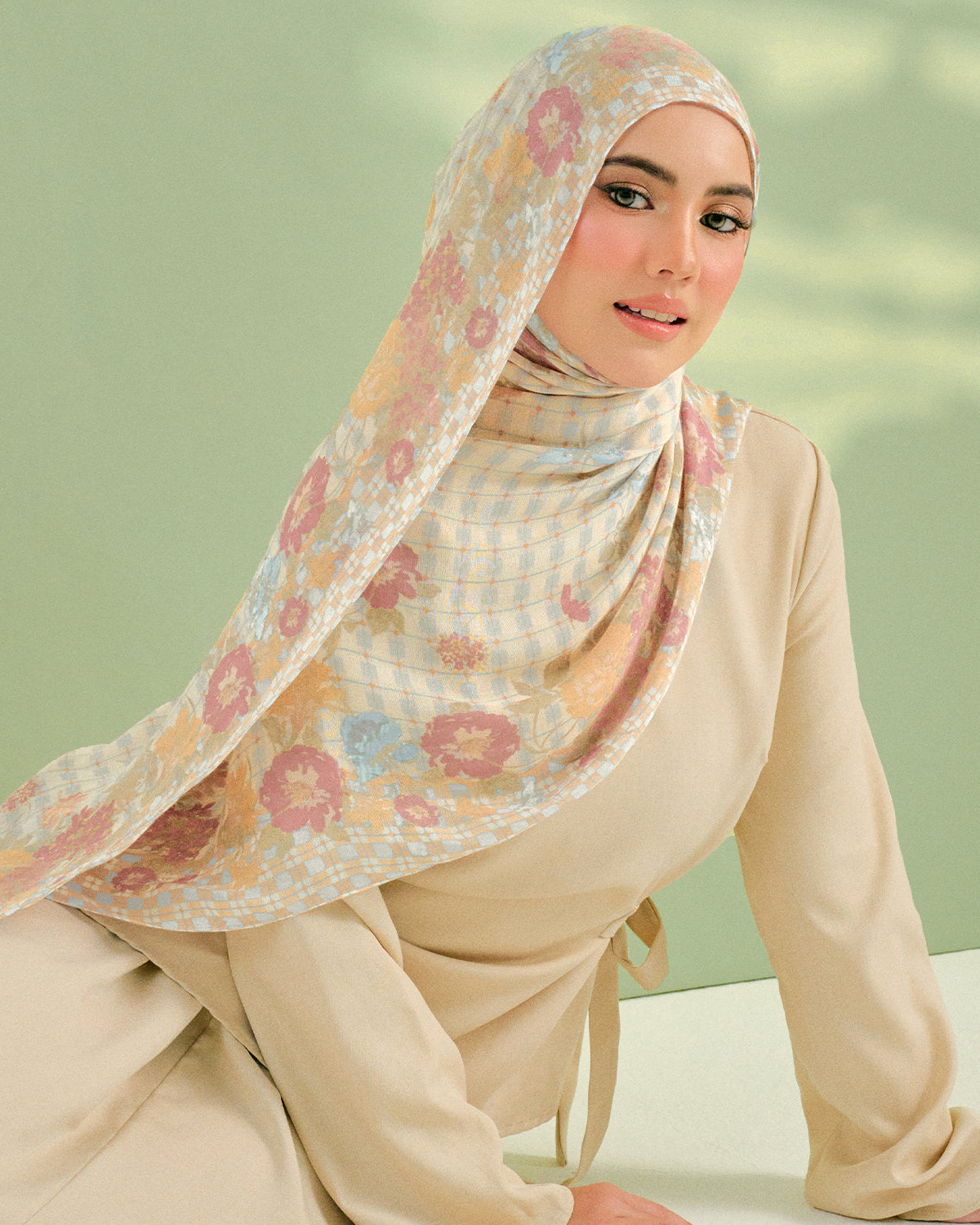 Cottage Bloom in Honey Modal Shawl