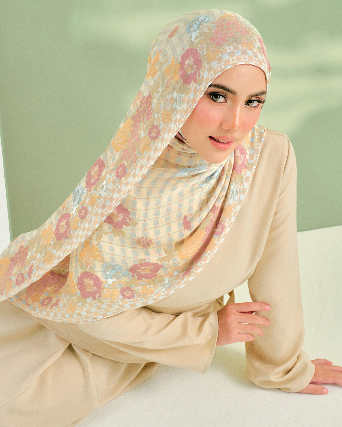 Cottage Bloom in Honey Modal Shawl