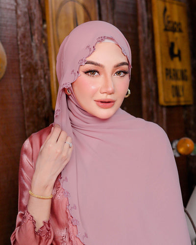 Juwita Pearl Chiffon Embroidery Shawl
