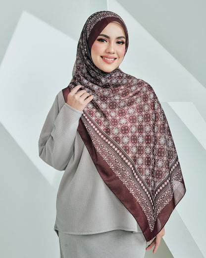 Marrakech in Sahara Burgundy Cotton Shawl